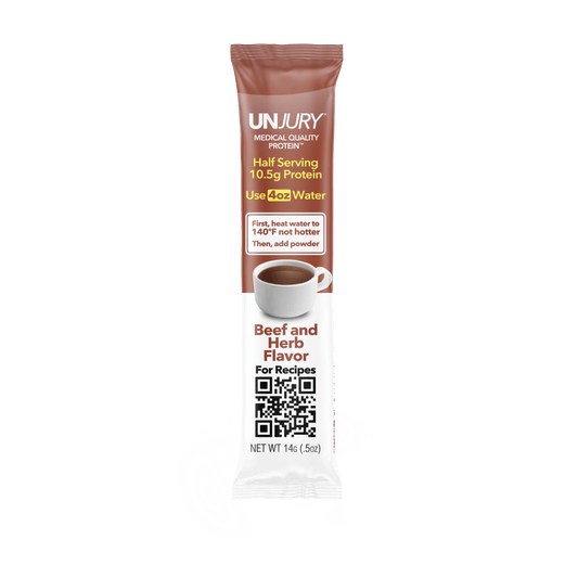 Unjury Beef And Herb Savory Whey Protein Single Serve Stick Packet - Bariatric Fusion