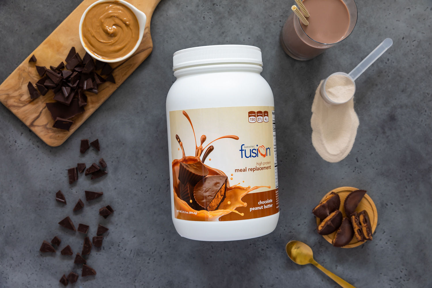 Bariatric Fusion Chocolate Peanut Butter Meal Replacement Protein Powder