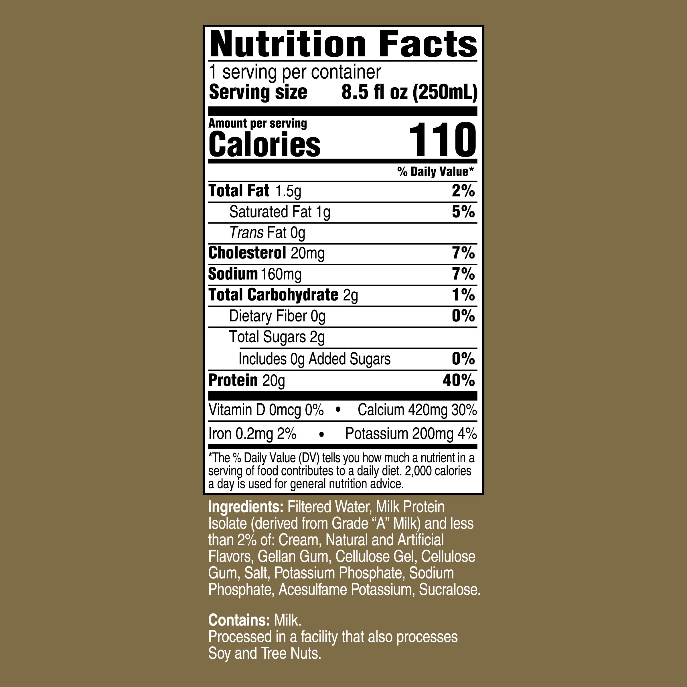 Unjury Vanilla ready-to-drink protein shakes nutrition facts.