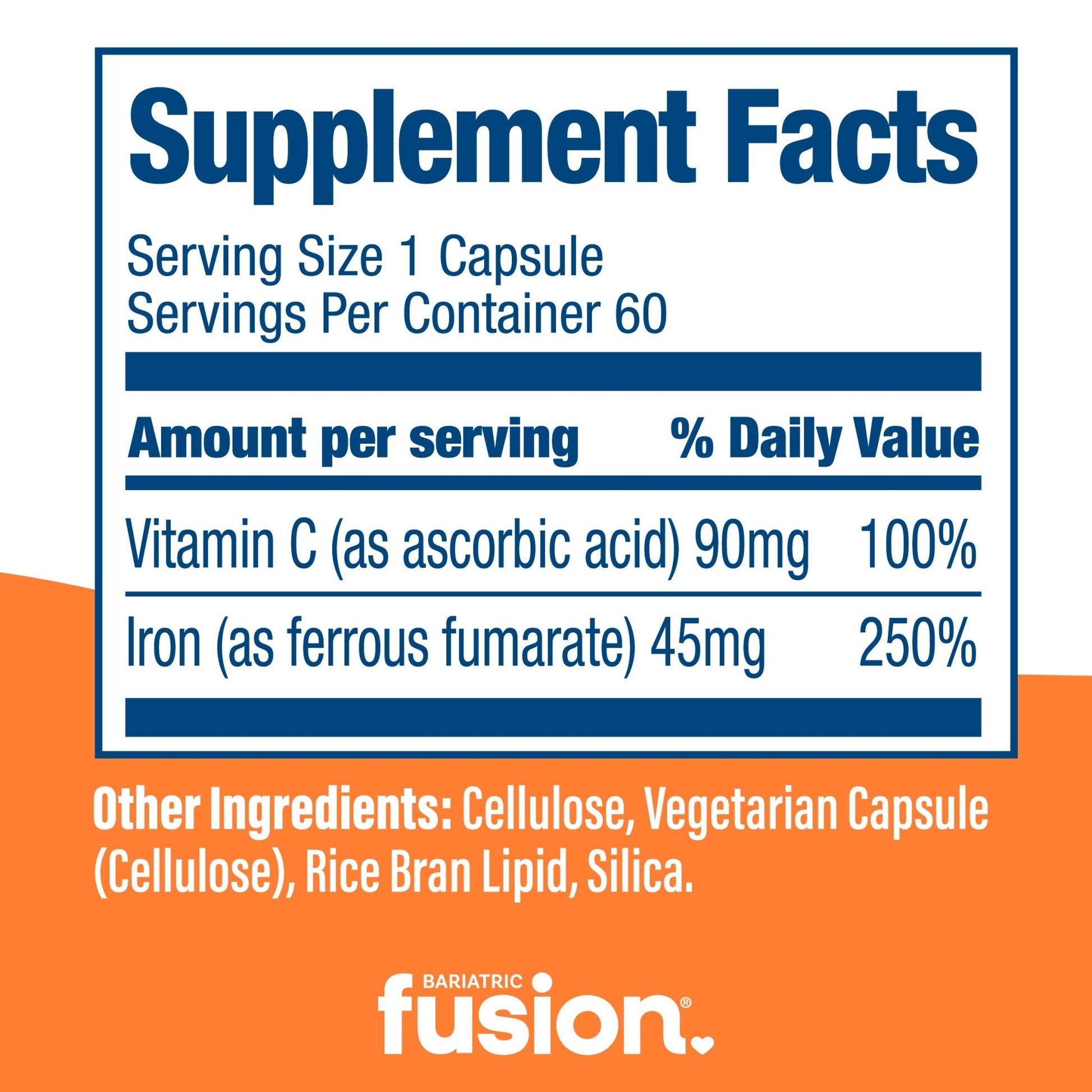 Bariatric Iron Capsule with Vitamin C 60mg Bariatric Iron Capsule with Vitamin C 60mg