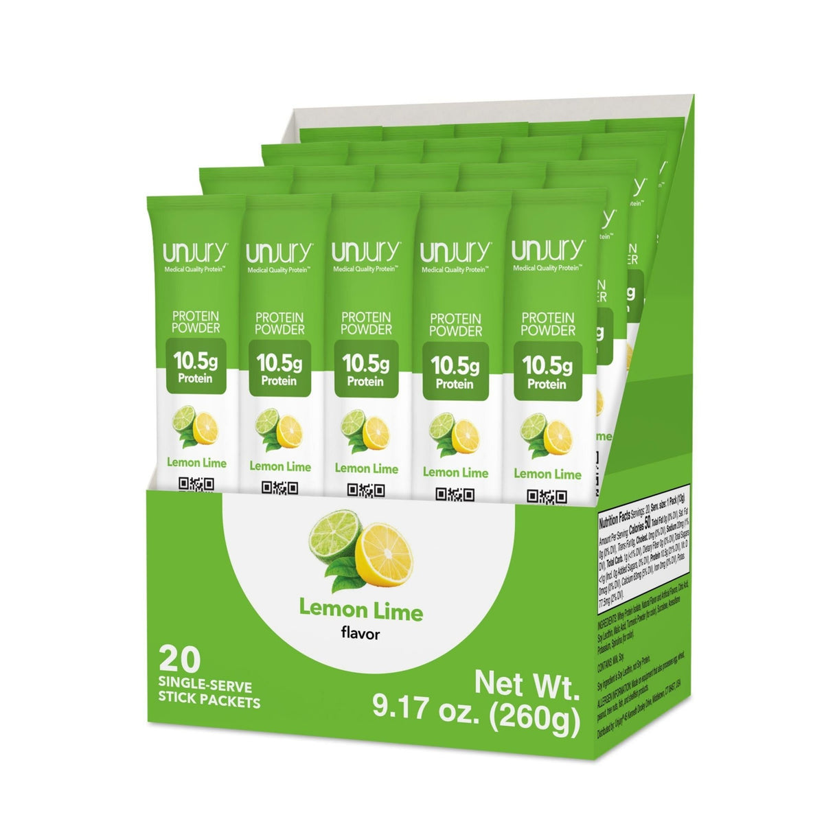 Lemon Lime Protein Stick Packs | Whey Protein Isolate | Protein Powder