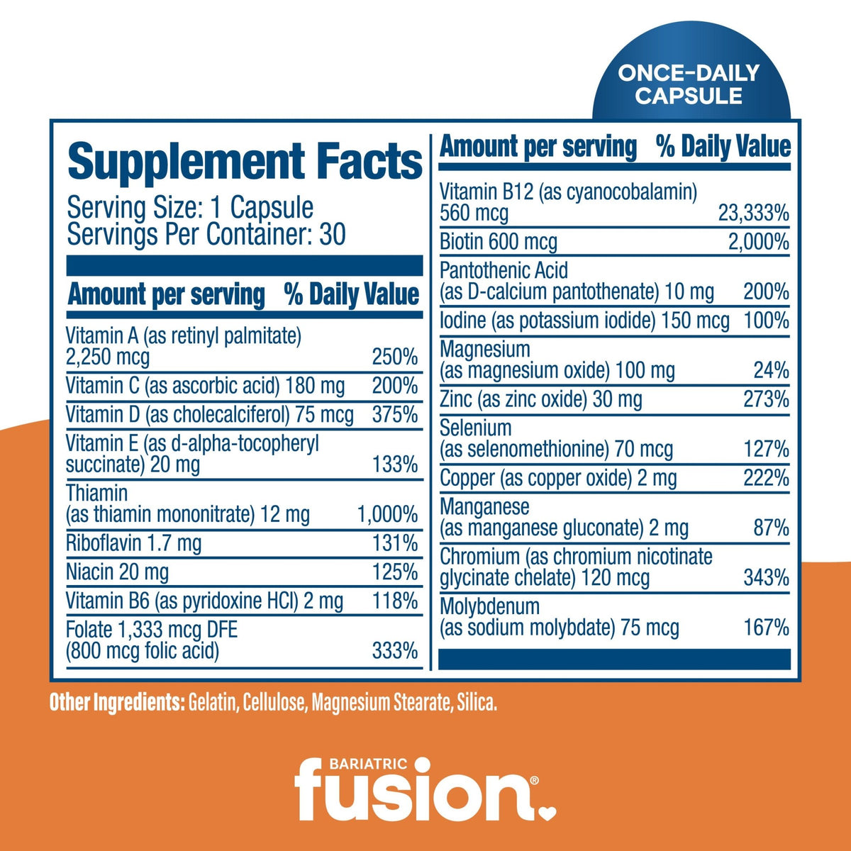 One Per Day Bariatric Multivitamin Without Iron | Bariatric Vitamins