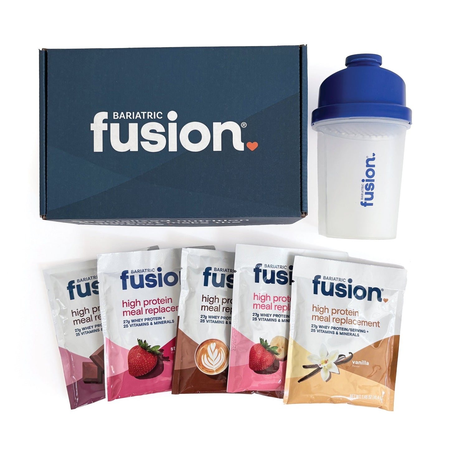 Bariatric Fusion Protein Starter Kit with shaker cup.