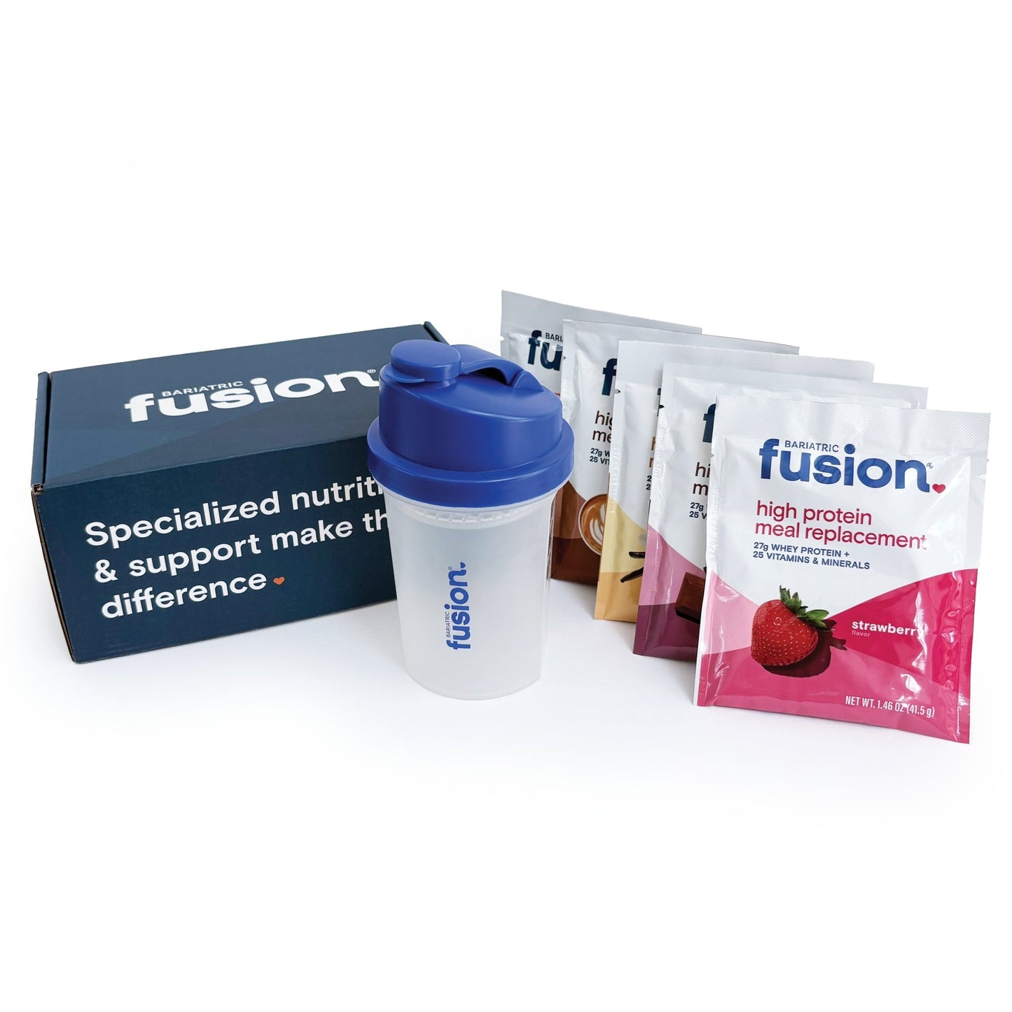 Bariatric Fusion Protein Starter Kit with shaker cup.