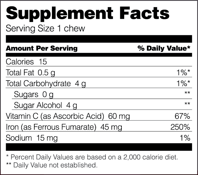 Cherry Bariatric Iron Soft Chew with Vitamin C - Bariatric Fusion