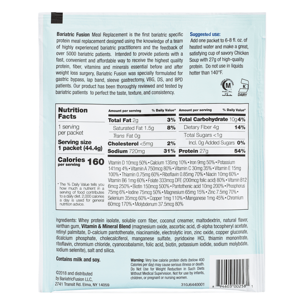 Chicken Soup High Protein Meal Replacement Single Serve Packet