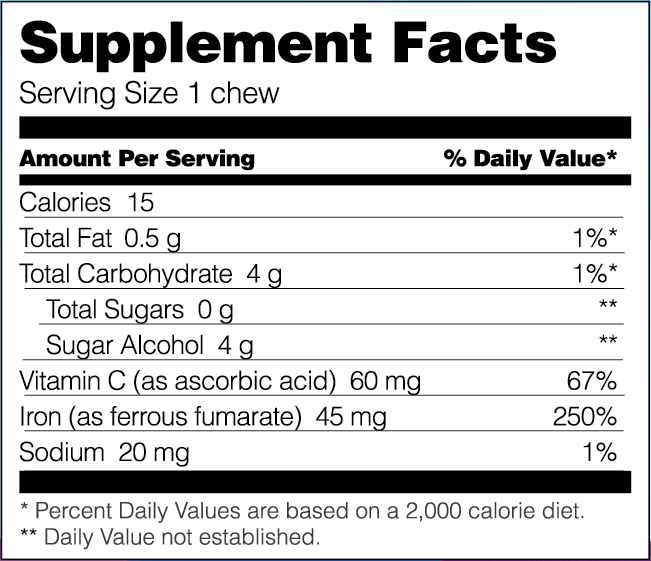 Grape Bariatric Iron Soft Chew with Vitamin C - Bariatric Fusion