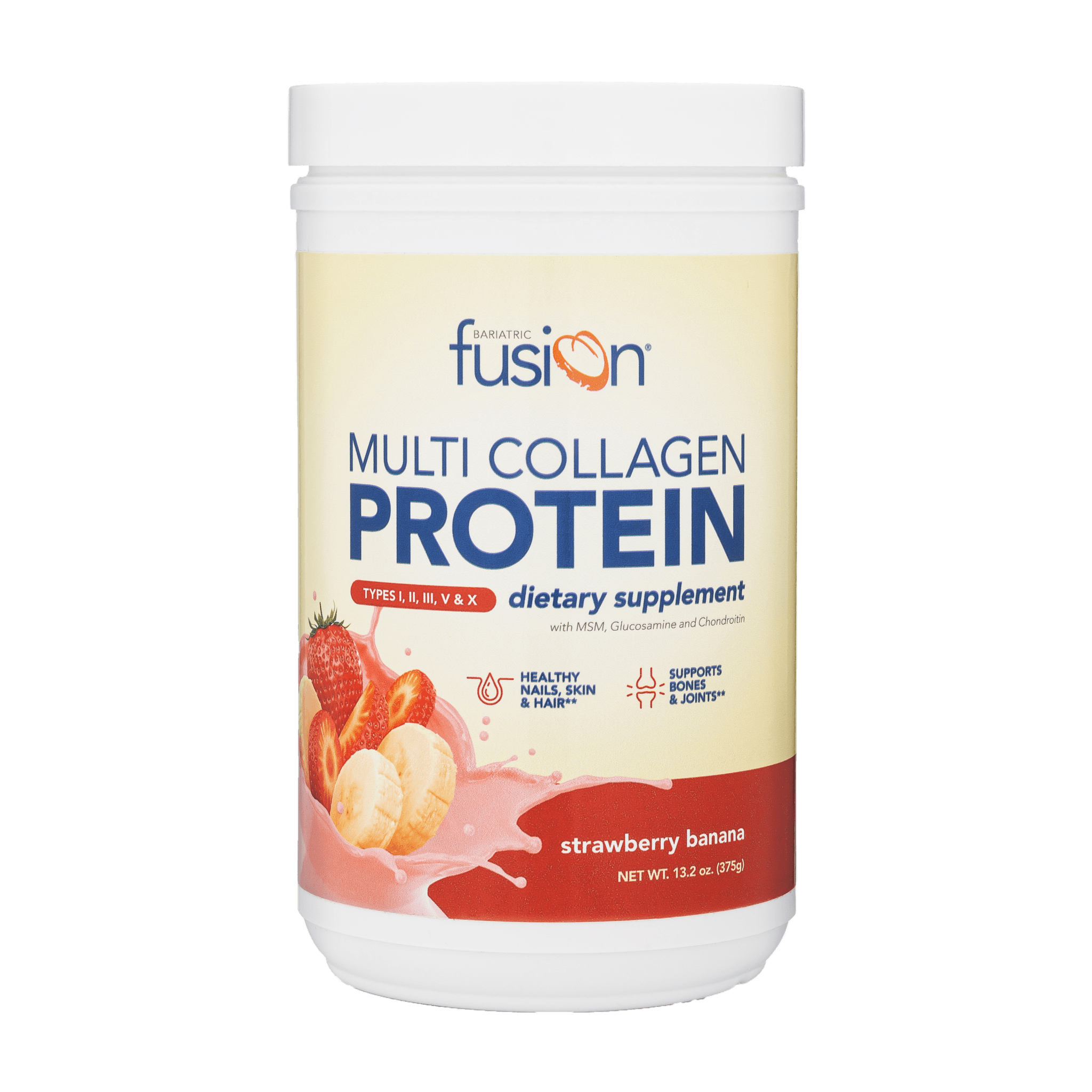 Multi Collagen Protein Powder - Strawberry Banana - Bariatric Fusion