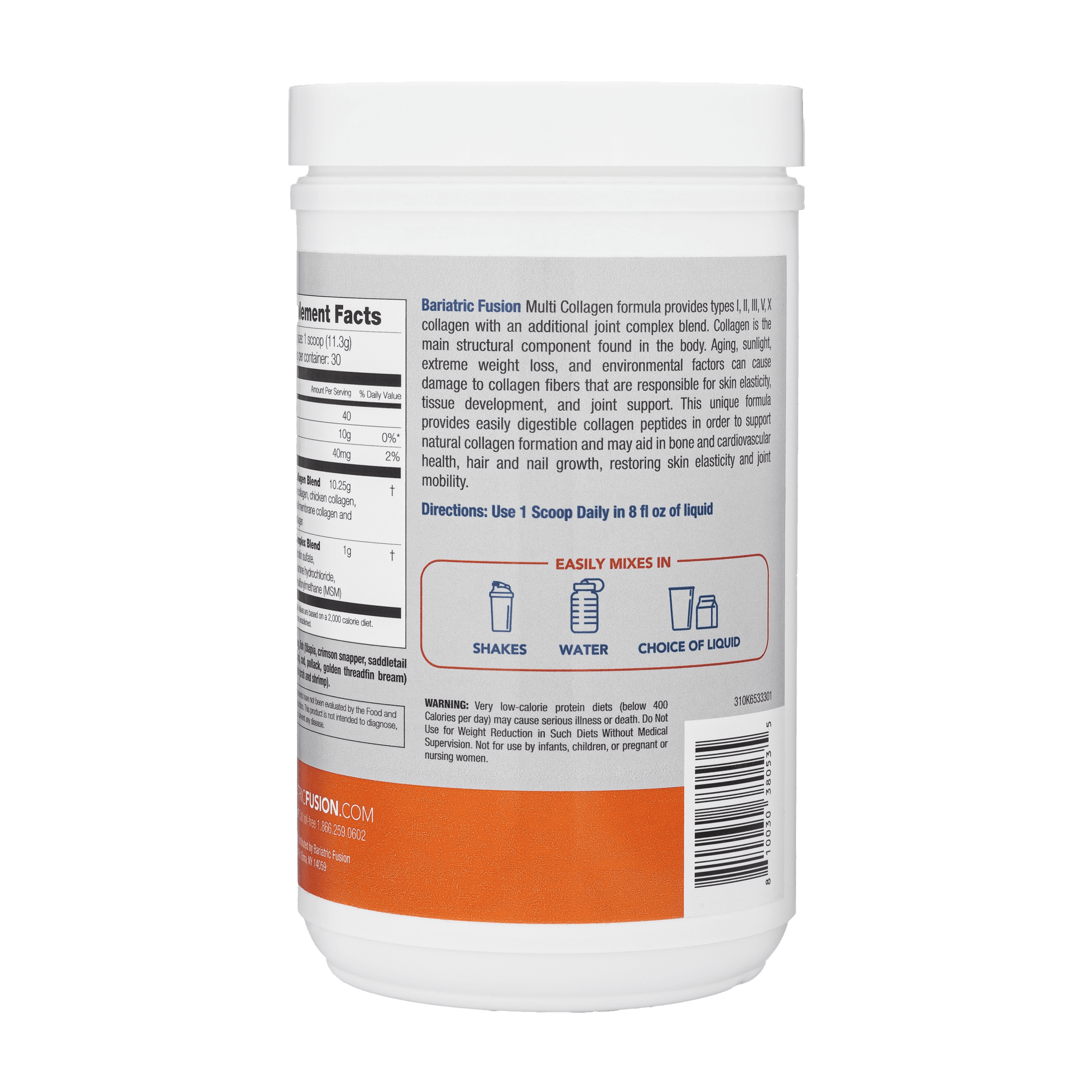 Multi Collagen Protein Powder - Unflavored - Bariatric Fusion