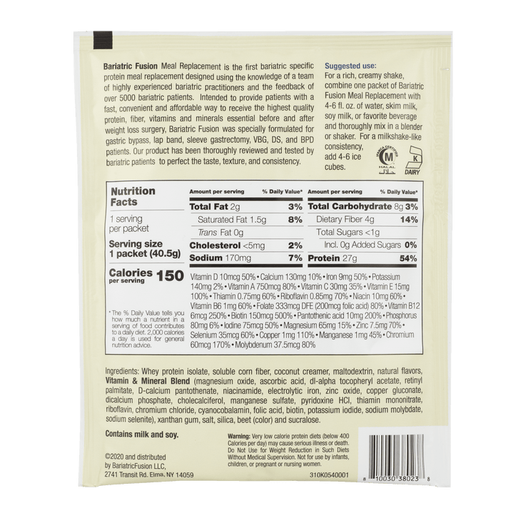 Strawberry Banana High Protein Meal Replacement - Single Serve Packet - Bariatric Fusion