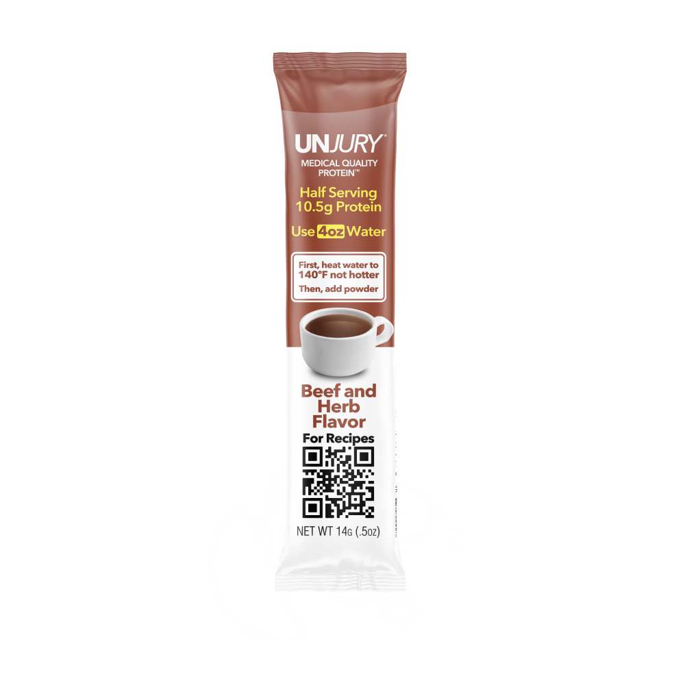 Unjury Beef And Herb Savory Whey Protein Single Serve Stick Packet - Bariatric Fusion