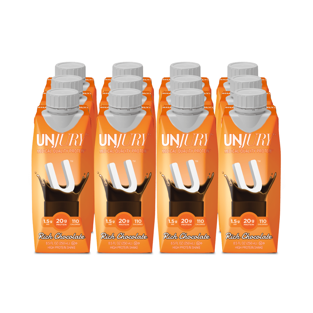 Unjury Rich Chocolate High Protein Shake - Ready To Drink (12 Pack) - Bariatric Fusion