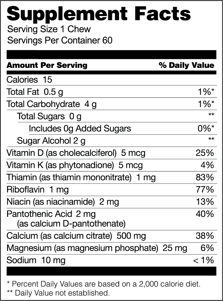 Vanilla Crème Bariatric Calcium Citrate Soft Chews - Bariatric Fusion