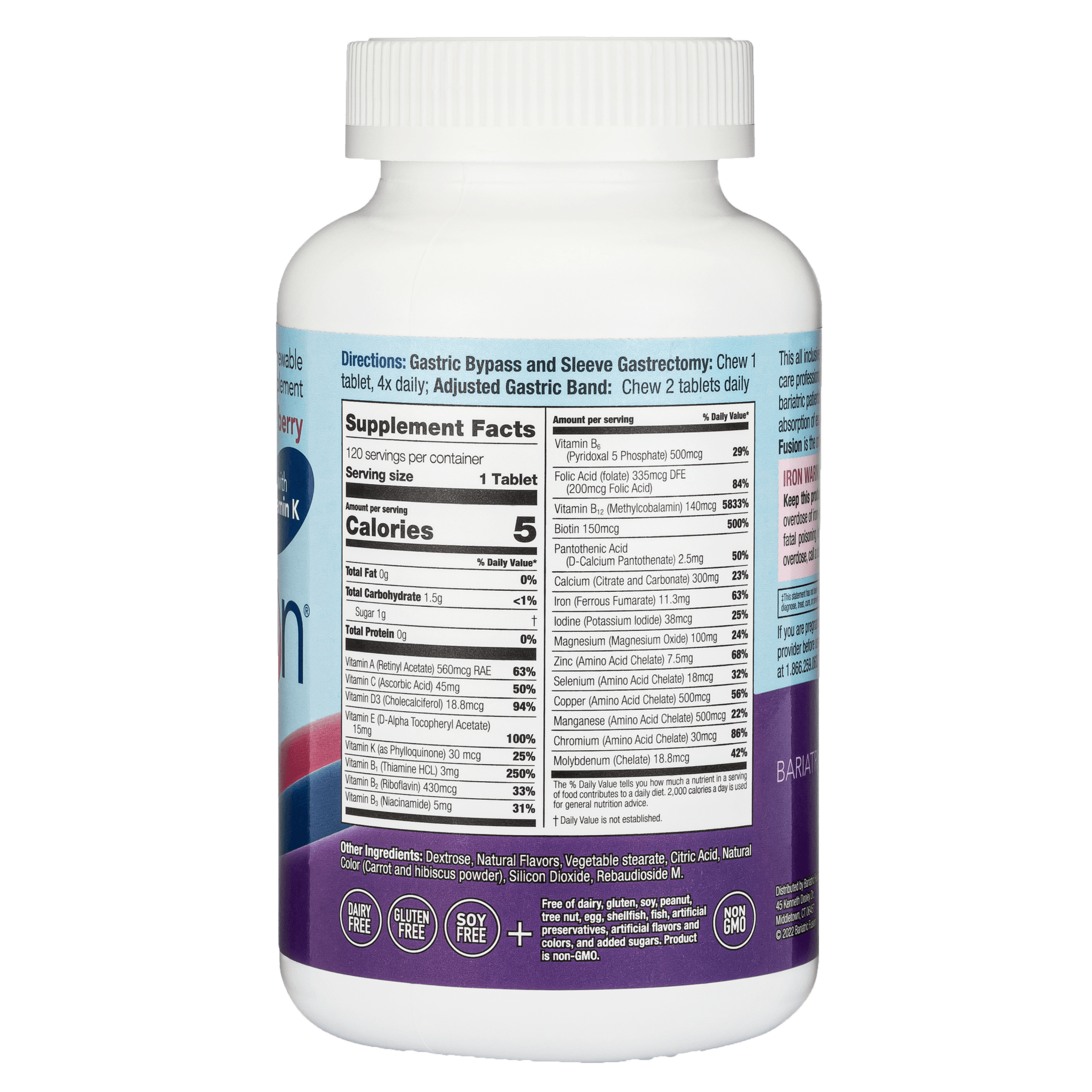 Very Berry Complete Chewable Multivitamin with Vitamin K - Bariatric Fusion