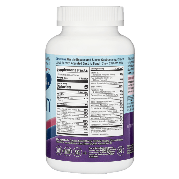 Very Berry Complete Chewable Multivitamin with Vitamin K - Bariatric Fusion